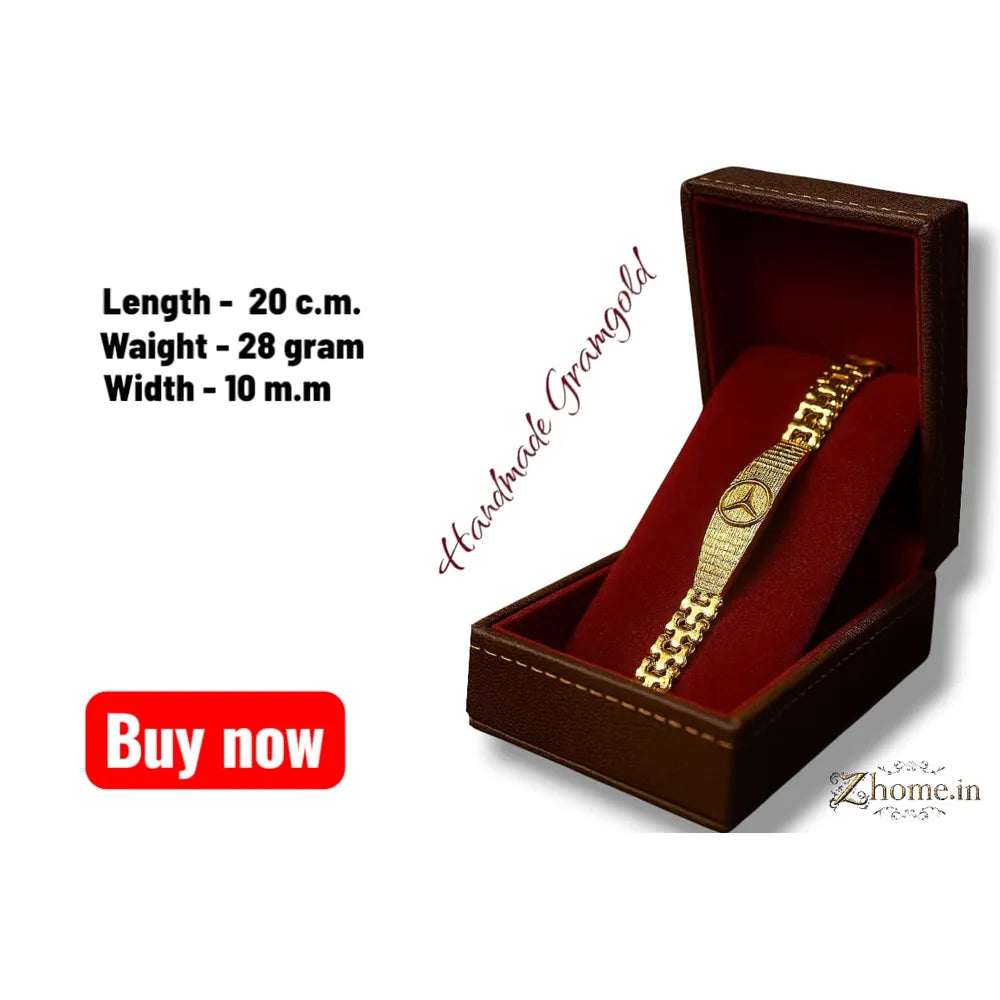 Mercedes Style Men's Bracelet – 1 Gram Gold Look, Royal Drive Edition