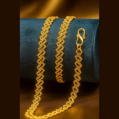 Bold V-Cut Onegram Gold Chain for Men – 20" | Premium 6mm Handmade Design
