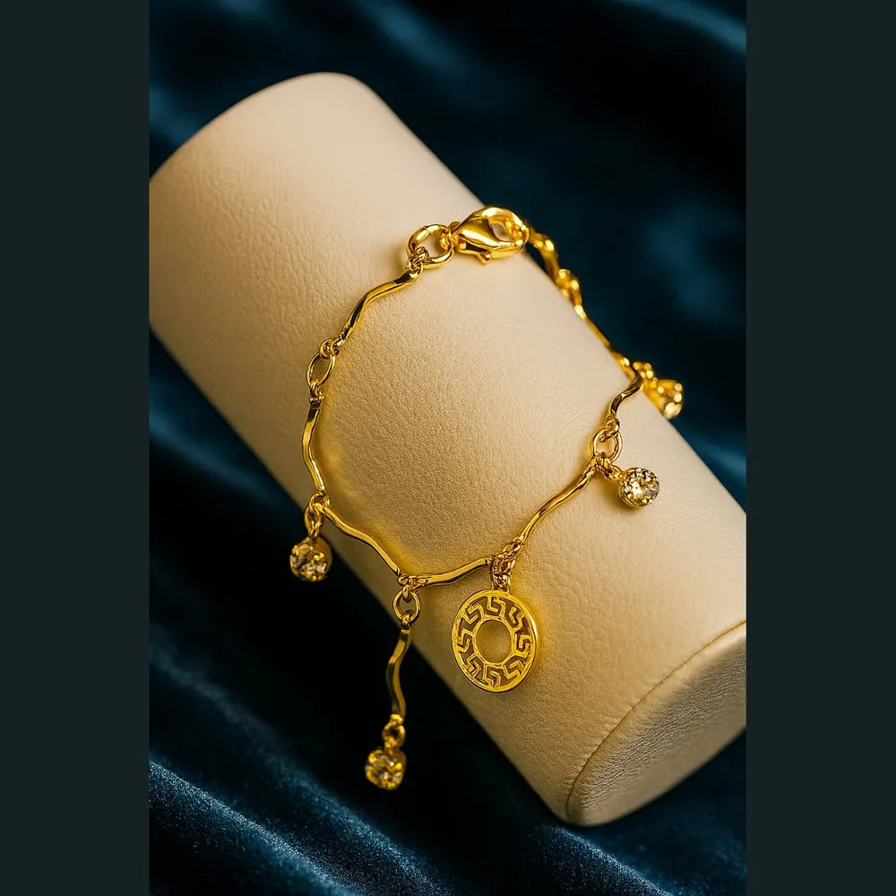 Product image of Gold Plated Handmade Charm Bracelet – Lightweight Dailywear – image 1