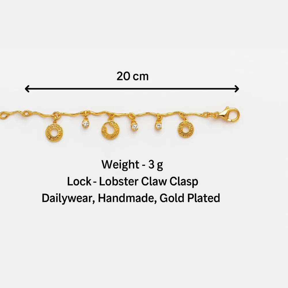 Gold Plated Handmade Charm Bracelet – Lightweight Dailywear