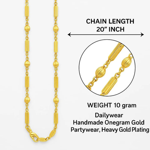 Royal Long Chain - 20 Inch | Handmade Gold Plated Dailywear