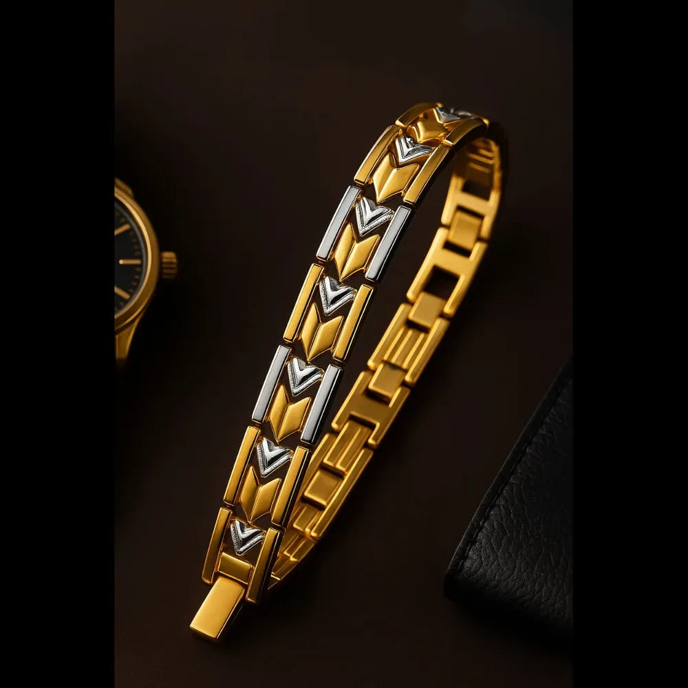 Product image of Premium Handmade One Gram Gold Bracelet for Men – 8 Inch, 28 Gram, 8mm Width – image 1