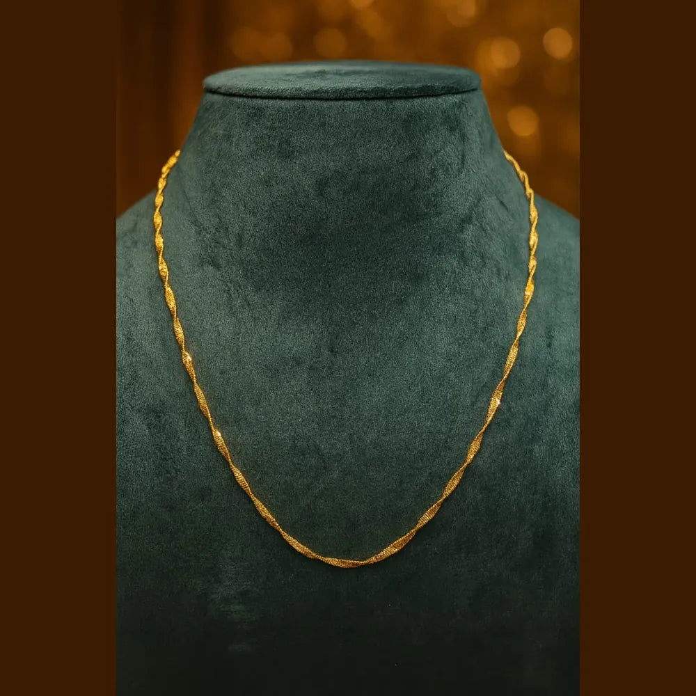 Gold Finish Handmade Chain – 20 Inch, 4mm Width, Unisex Lightweight Design