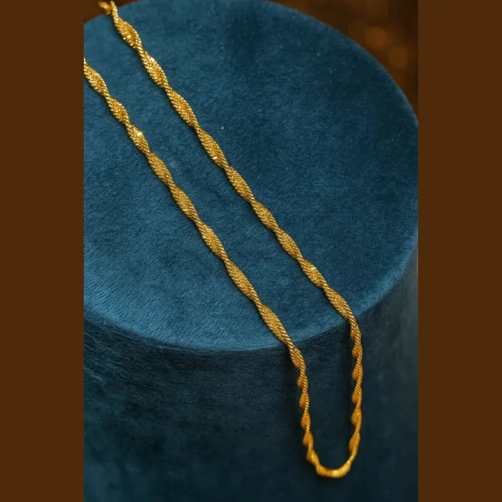 Gold Finish Handmade Chain – 20 Inch, 4mm Width, Unisex Lightweight Design