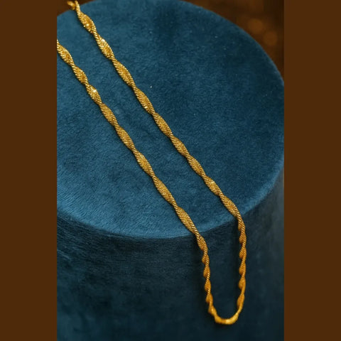 Gold Finish Handmade Chain – 20 Inch, 4mm Width, Unisex Lightweight Design