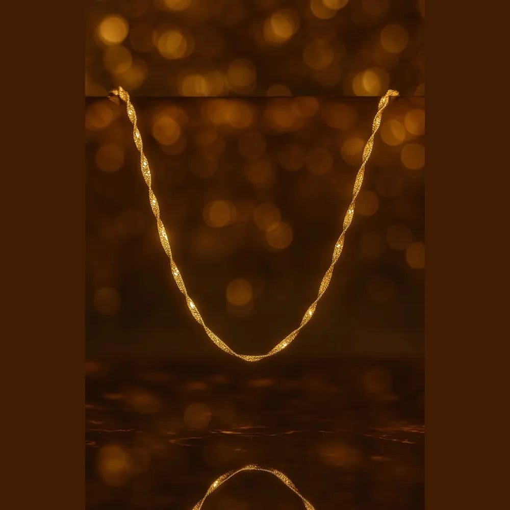 Gold Finish Handmade Chain – 20 Inch, 4mm Width, Unisex Lightweight Design