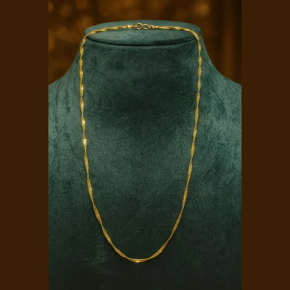 Gold Finish Handmade Chain – 20 Inch, 4mm Width, Unisex Lightweight Design