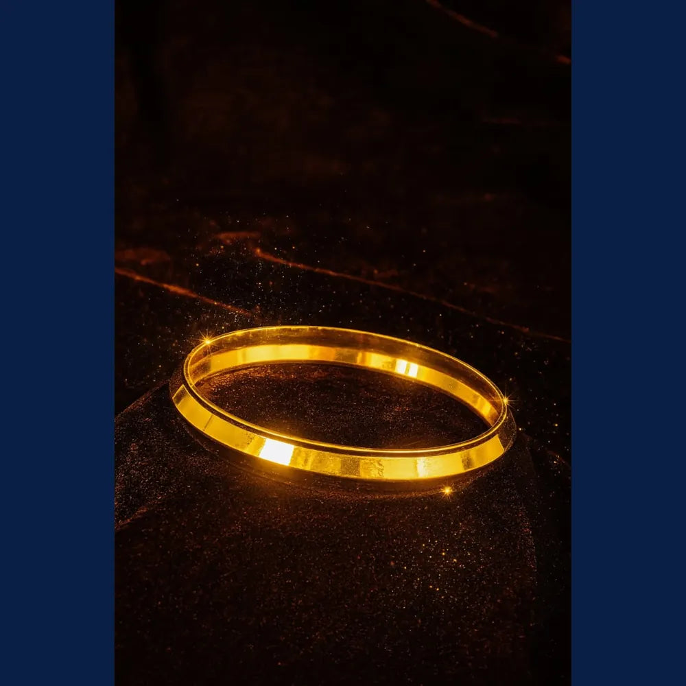 OneGram Gold-Plated Men’s Punjabi Kada – Premium Waterproof Daily Wear (35gm)