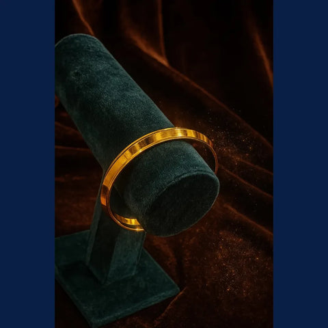 OneGram Gold-Plated Men’s Punjabi Kada – Premium Waterproof Daily Wear (35gm)