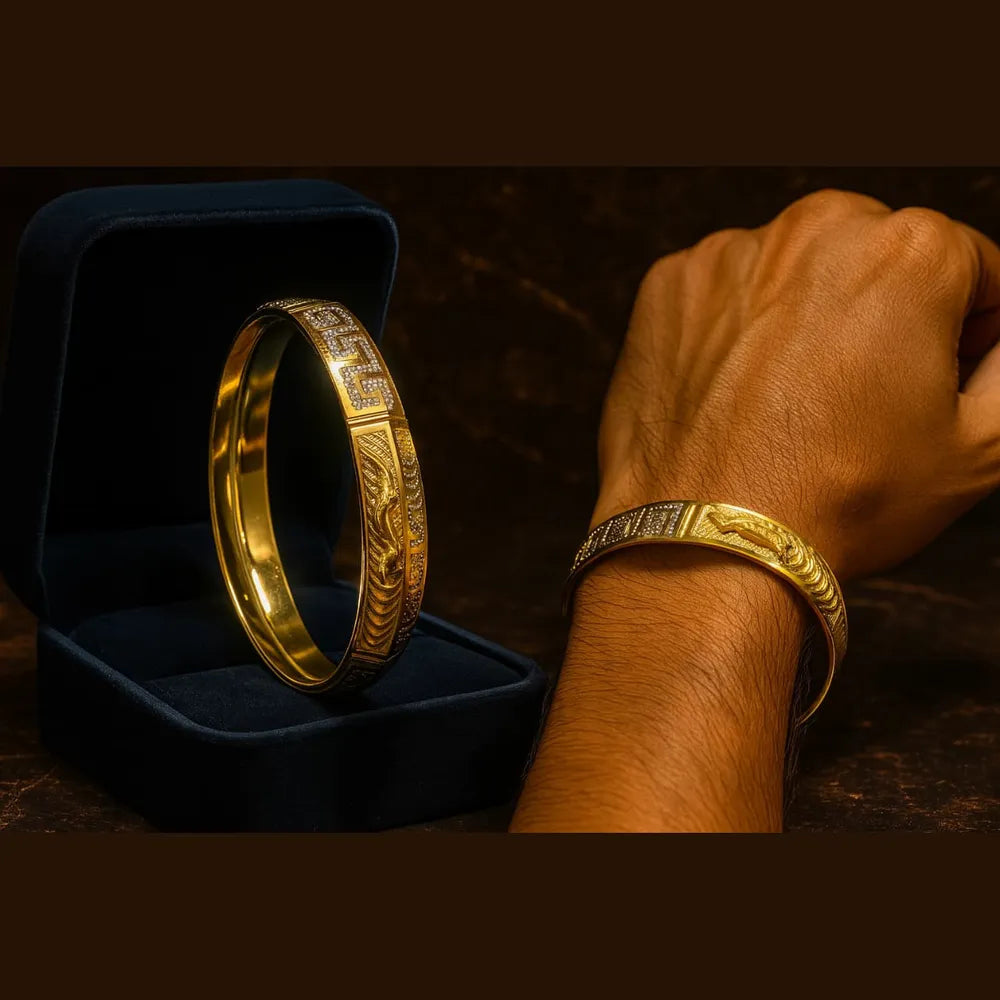 Exclusive Onegram Gold Men Kada – Premium Handmade Waterproof Daily Wear