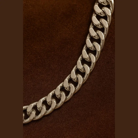Stylish Silver Finish Cuban Chain for Men