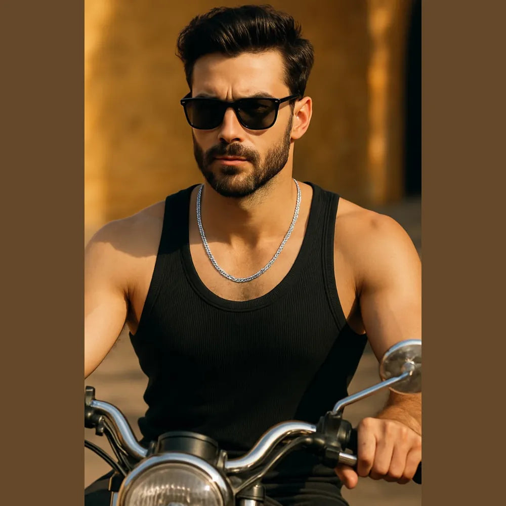 Product image of Stylish Silver Finish Cuban Chain For Men Premium Look Copy – image 6