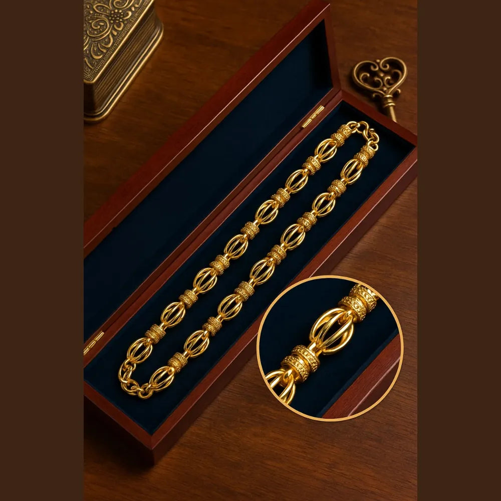 Premium Gold Plated Designer Chain – Stylish 20-inch Jewelry for Men