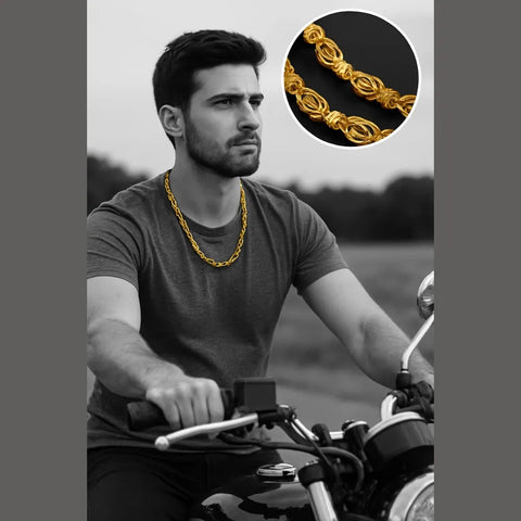 Premium Gold Plated Designer Chain – Stylish 20-inch Jewelry for Men