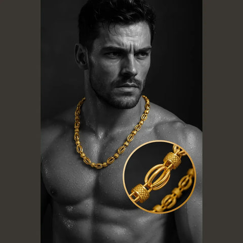 Premium Gold Plated Designer Chain – Stylish 20-inch Jewelry for Men