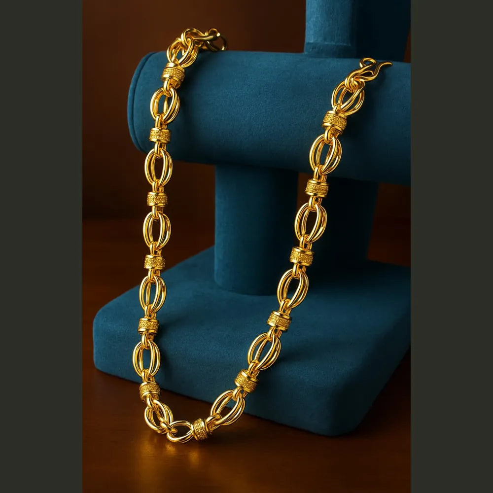Premium Gold Plated Designer Chain – Stylish 20-inch Jewelry for Men