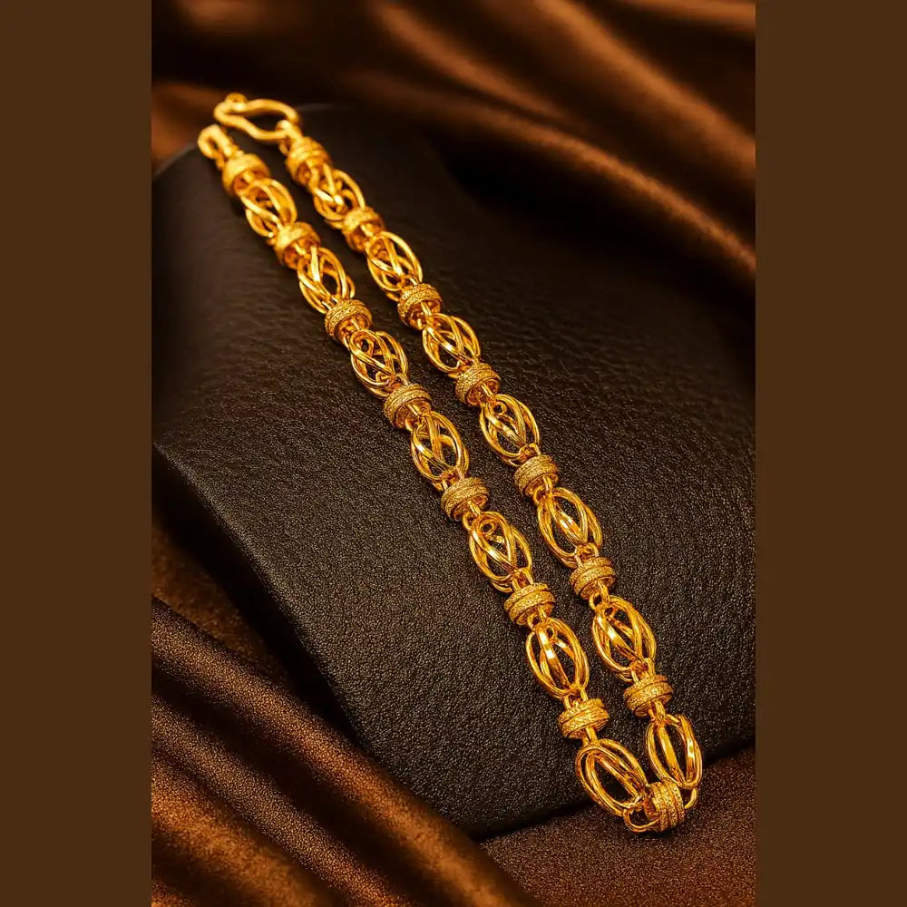Premium Gold Plated Designer Chain – Stylish 20-inch Jewelry for Men