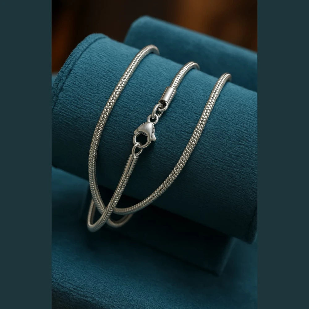 Silver-Plated Snake Chain for Men & Women