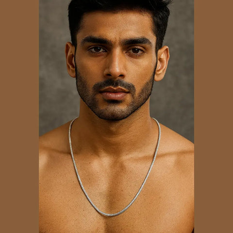 Silver-Plated Snake Chain for Men & Women