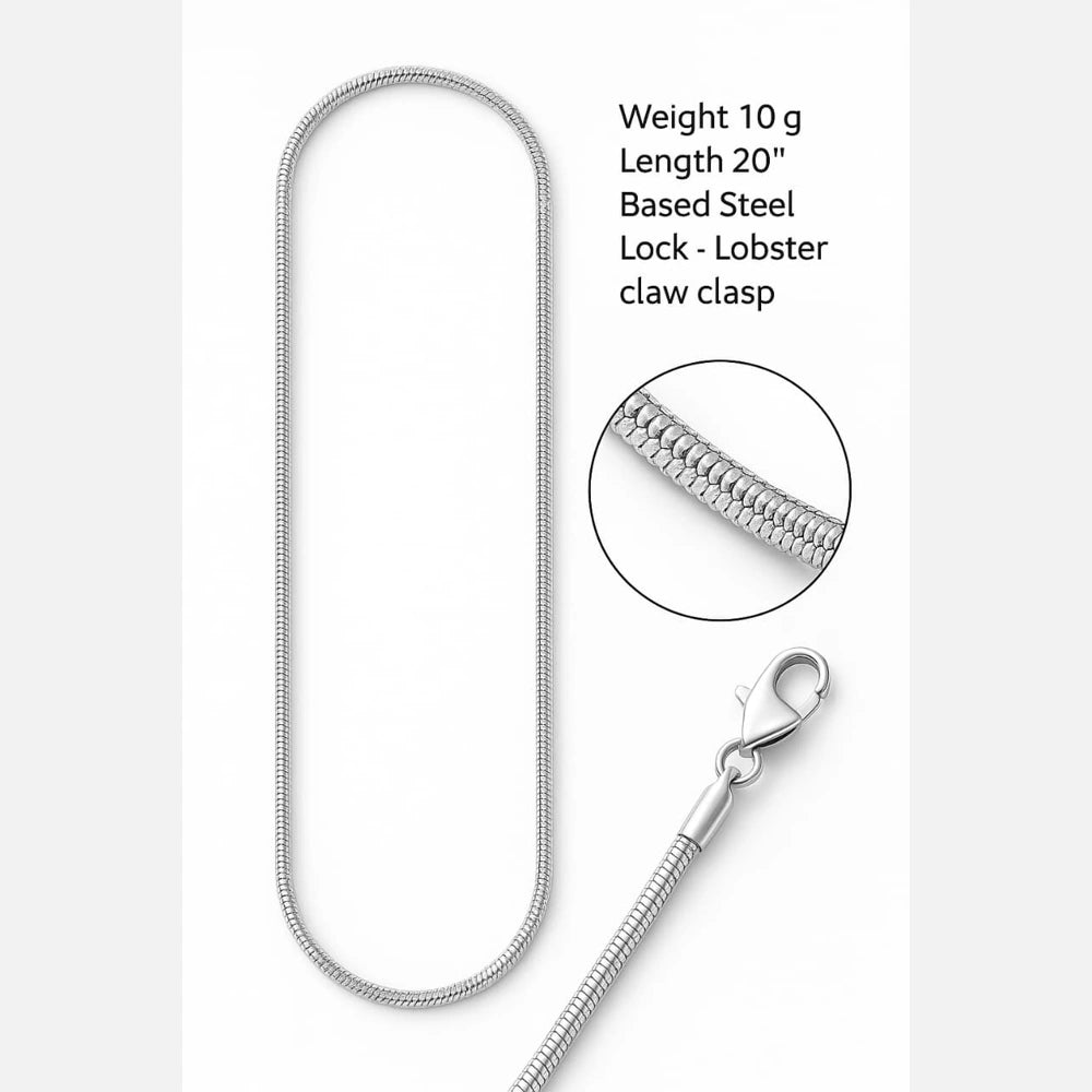 Silver-Plated Snake Chain for Men & Women