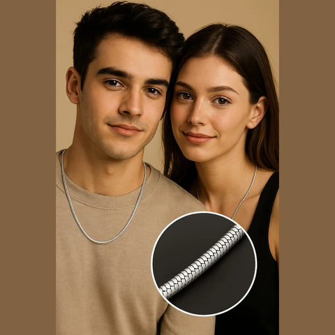 Silver-Plated Snake Chain for Men & Women