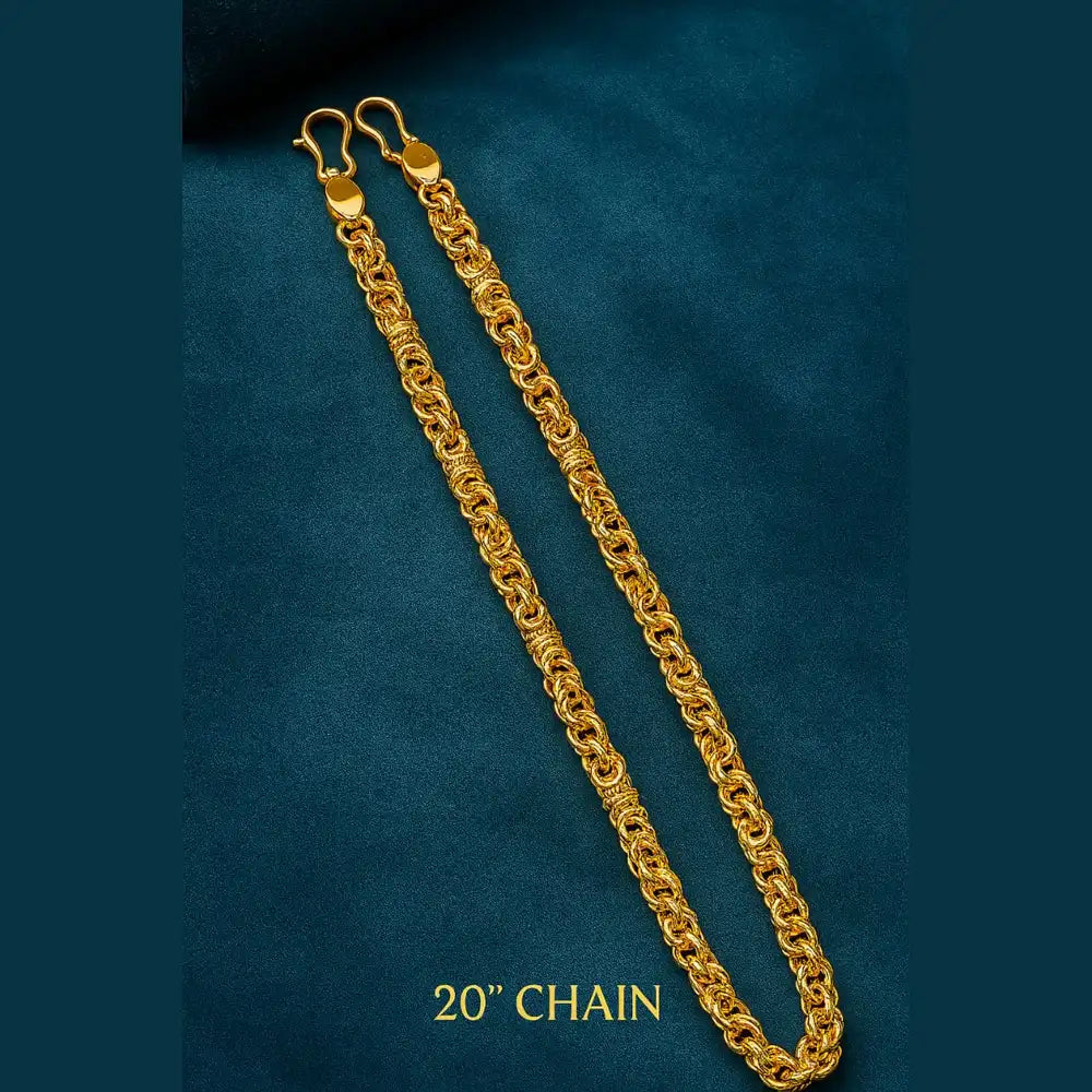 Royal Fancy 20” Gold Plated Chain for Men – Heavy Look, Handmade Design
