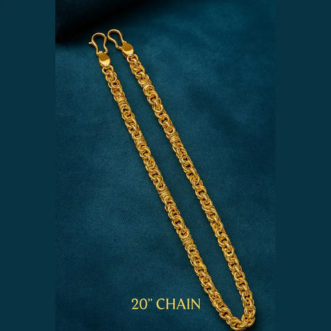 Royal Fancy 20” Gold Plated Chain for Men – Heavy Look, Handmade Design
