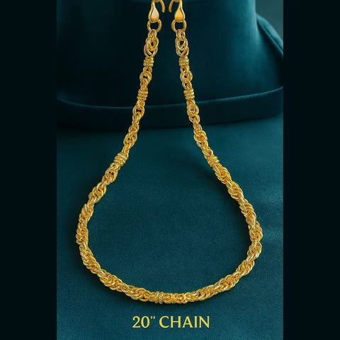 Royal Fancy 20” Gold Plated Chain for Men – Heavy Look, Handmade Design
