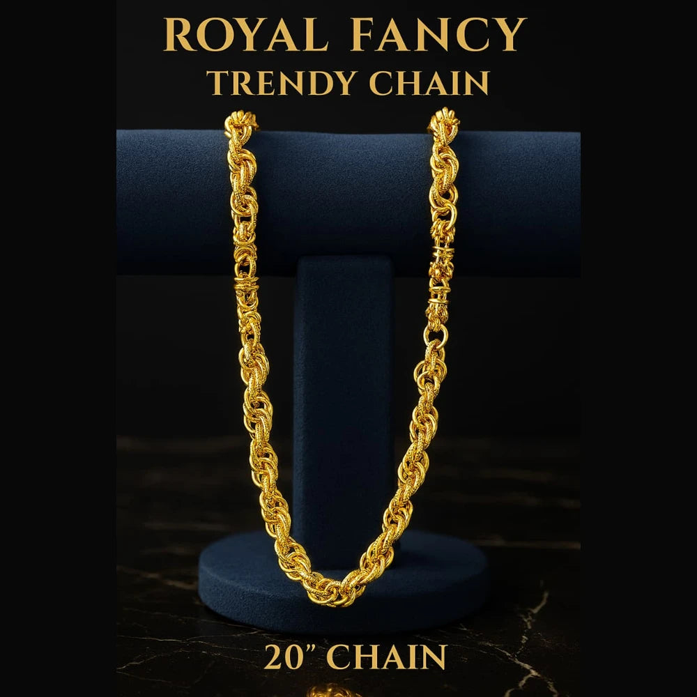 Royal Fancy 20” Gold Plated Chain for Men – Heavy Look, Handmade Design
