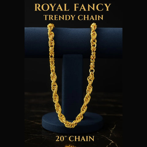 Royal Fancy 20” Gold Plated Chain for Men – Heavy Look, Handmade Design