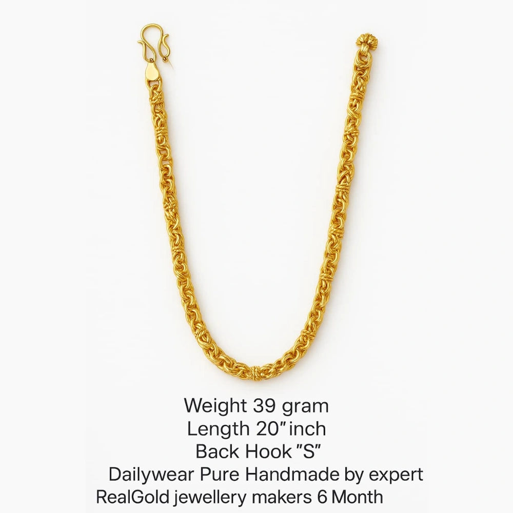 Royal Fancy 20” Gold Plated Chain for Men – Heavy Look, Handmade Design