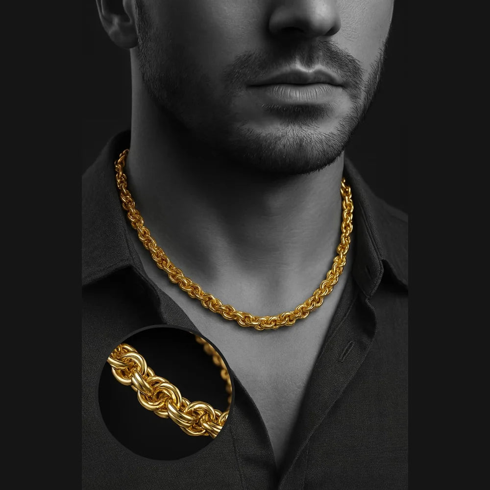 Royal Fancy 20” Gold Plated Chain for Men – Heavy Look, Handmade Design