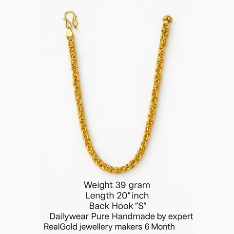 Royal Fancy 20” Gold Plated Chain for Men – Heavy Look, Handmade Design