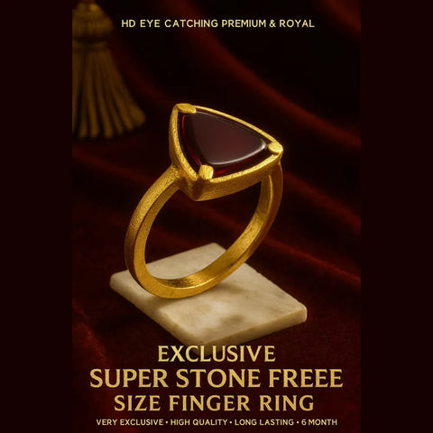 One Gram Gold Super Stone Free Size Finger Ring – Premium Finish