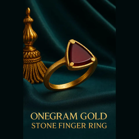 One Gram Gold Super Stone Free Size Finger Ring – Premium Finish