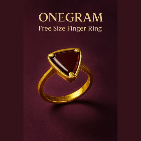 One Gram Gold Super Stone Free Size Finger Ring – Premium Finish