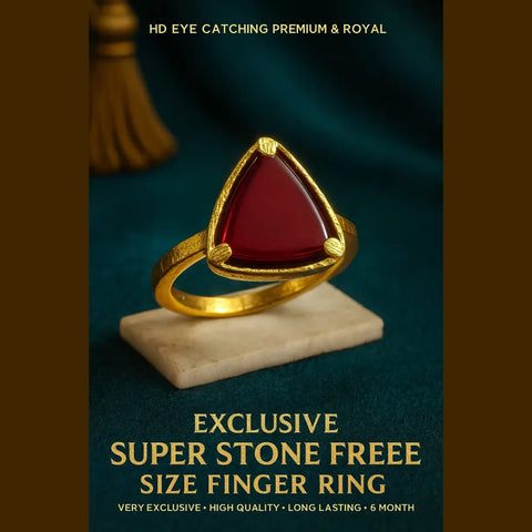 One Gram Gold Super Stone Free Size Finger Ring – Premium Finish