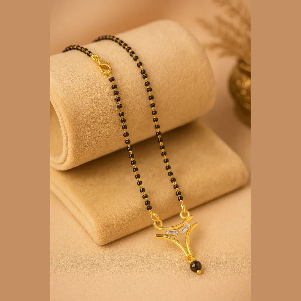 Product image of Products Elegant Gold Plated Black Bead Mangalsutra 18Inch – image 6