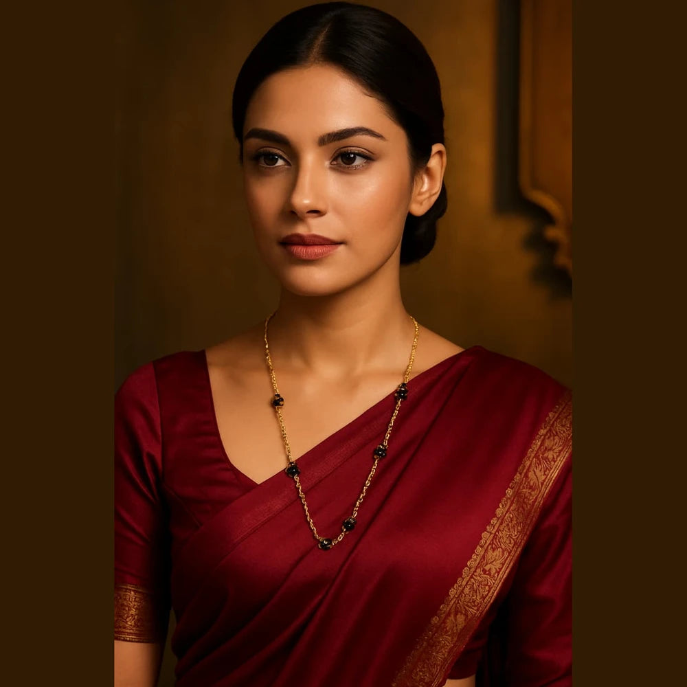ZHOME Gold Plated Mangalsutra – Elegant 26 Inch, 5mm, Lobster Lock