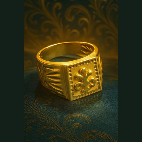 Men’s Square Gold Look Ring | Royal Antique Design