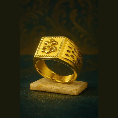 Men’s Square Gold Look Ring | Royal Antique Design