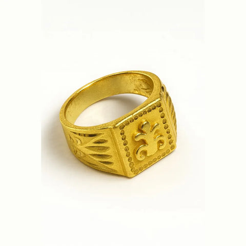 Men’s Square Gold Look Ring | Royal Antique Design