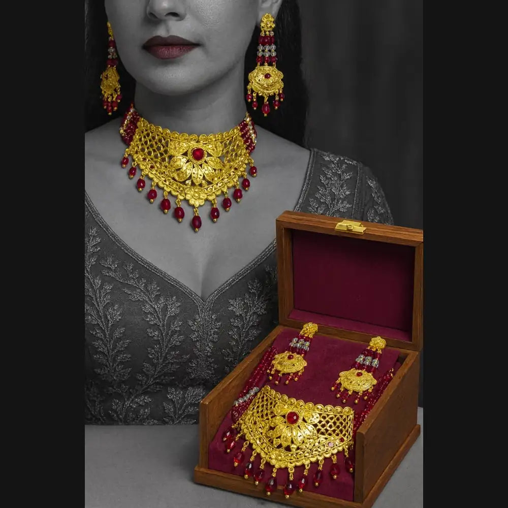 Product image of Products Royal Red Crystal Choker Necklace Set – image 3