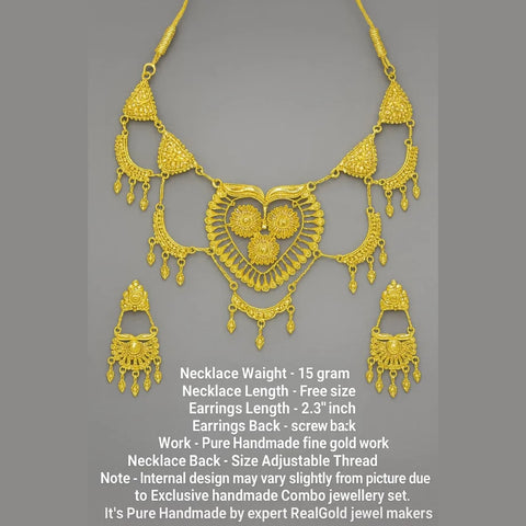 Exclusive Handmade Short Necklace with Matching Earrings – One Gram Gold Plated Bridal Jewellery
