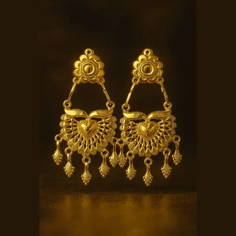 Exclusive Handmade Short Necklace with Matching Earrings – One Gram Gold Plated Bridal Jewellery