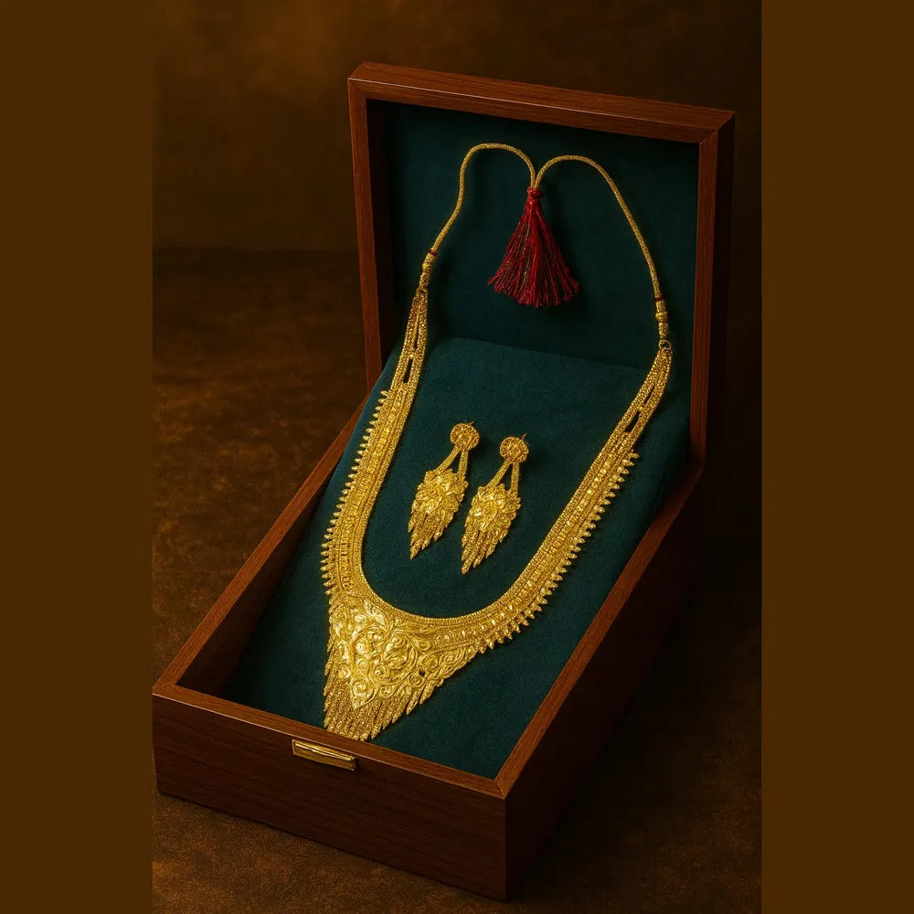 Long Necklace Jewelry Set | Lustre Luxe Radiant Gold-Tone Necklace