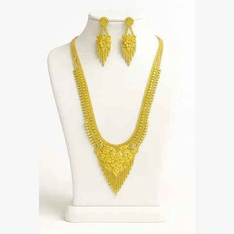 Long Necklace Jewelry Set | Lustre Luxe Radiant Gold-Tone Necklace