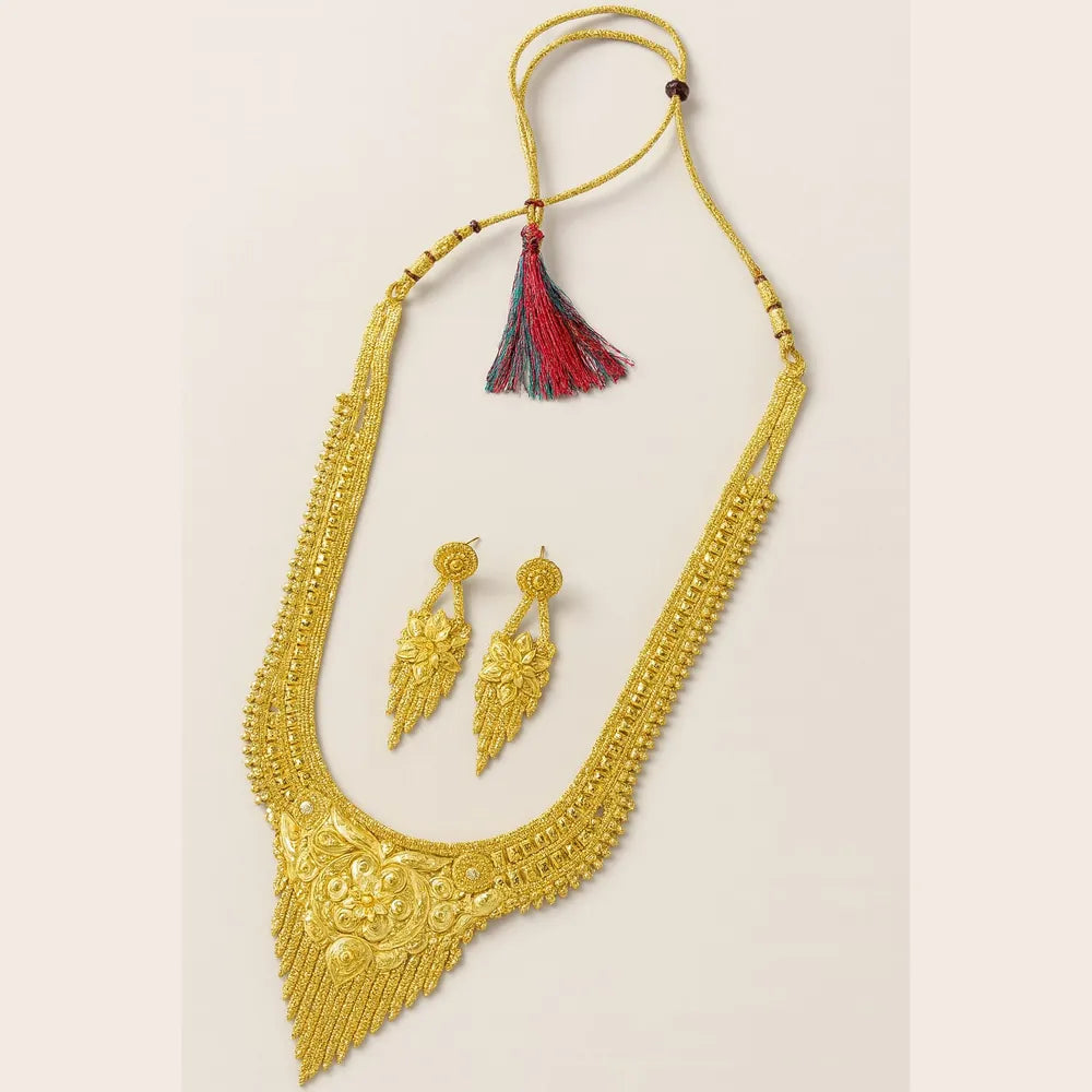 Product image of Long Necklace Jewelry Set Real Gold Look Design For Weddings Special Occasions Copy 2 – image 8