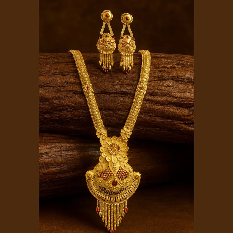 Long Necklace Jewelry Set | Gilded Grace: Royal Gold-Tone Necklace