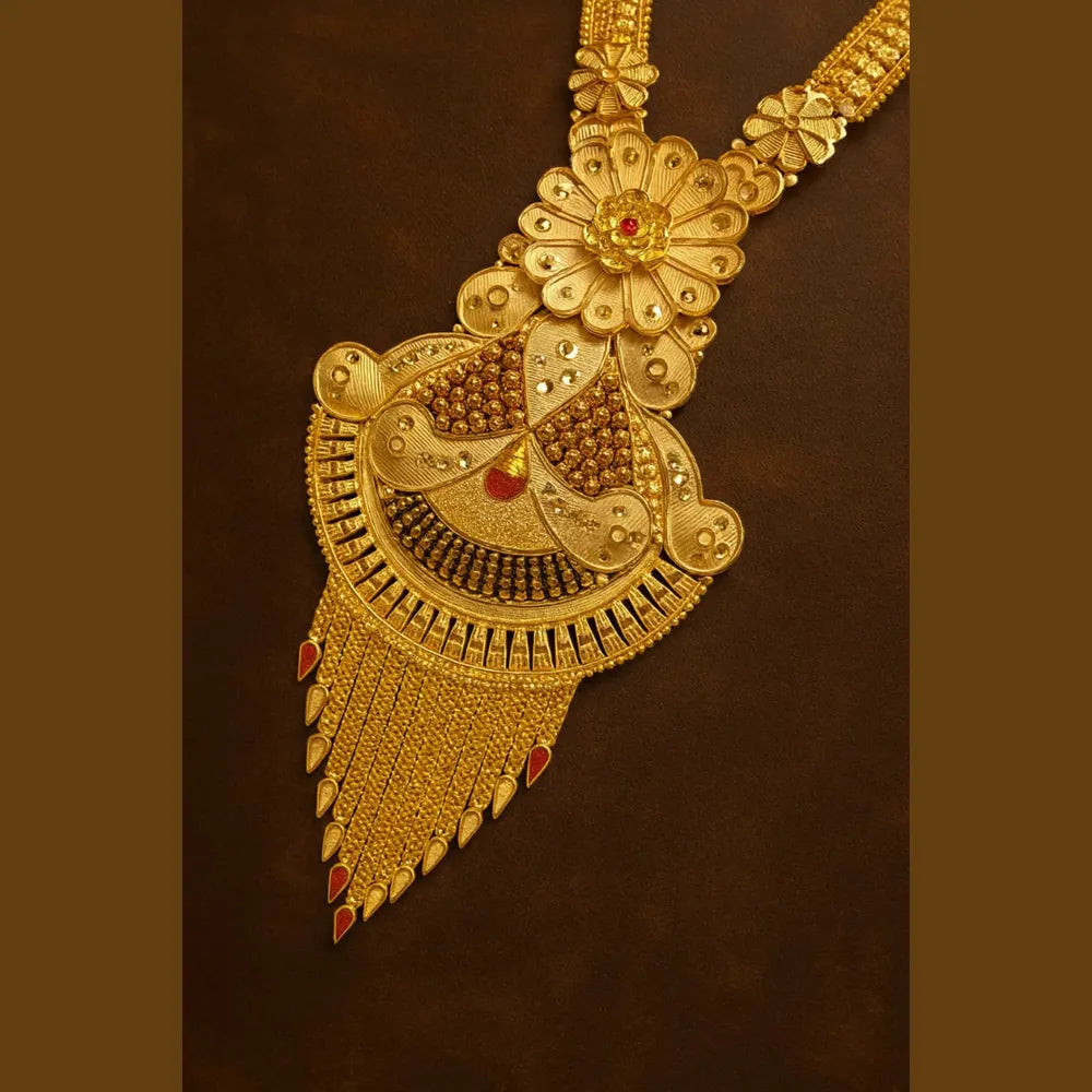 Long Necklace Jewelry Set | Gilded Grace: Royal Gold-Tone Necklace